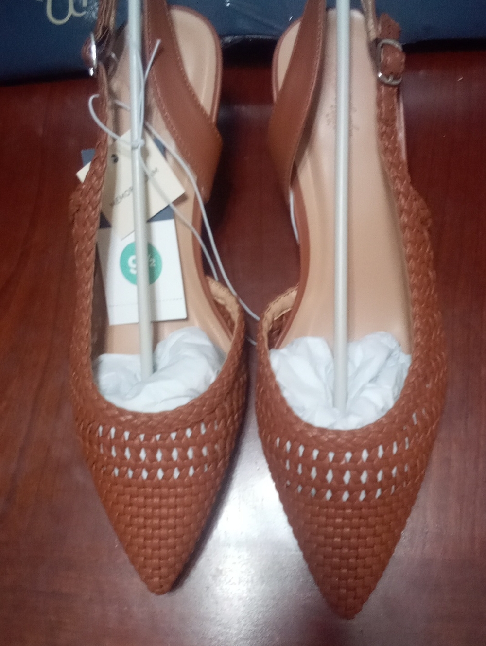 Universal Thread Pointed-Toe Woven Slingback Heels in Brown 9 1/2 Miriam